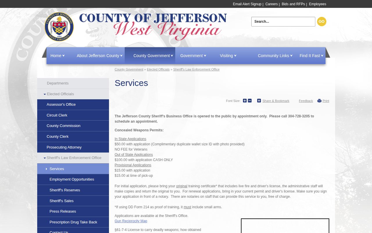 Jefferson County booking record request information on the sheriff services source