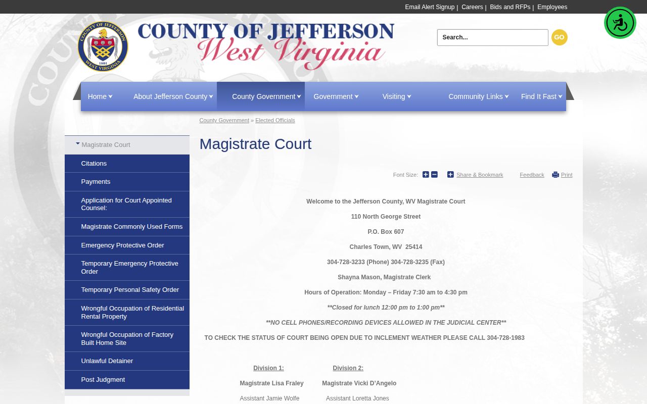 Jefferson County warrant and court-record verification source